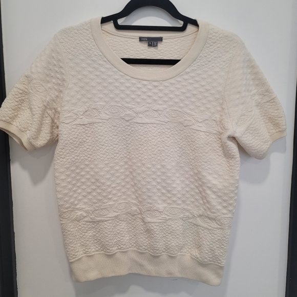 VINCE Jaquard Knit Sweater In Cream Size Small - Picture 1 of 8